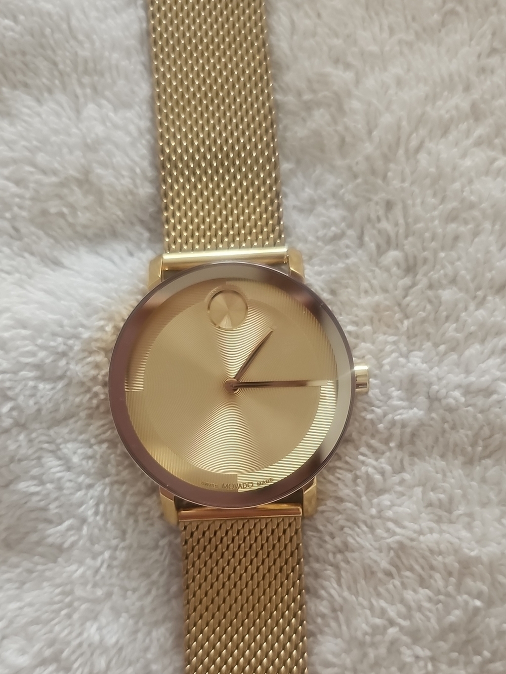 Movado Bold Gold-Tone Mesh Unisex Watch